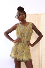 Ochre Fringe Terrycloth Romper S-L