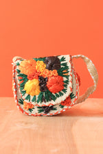 Petite Raffia Flower Purse