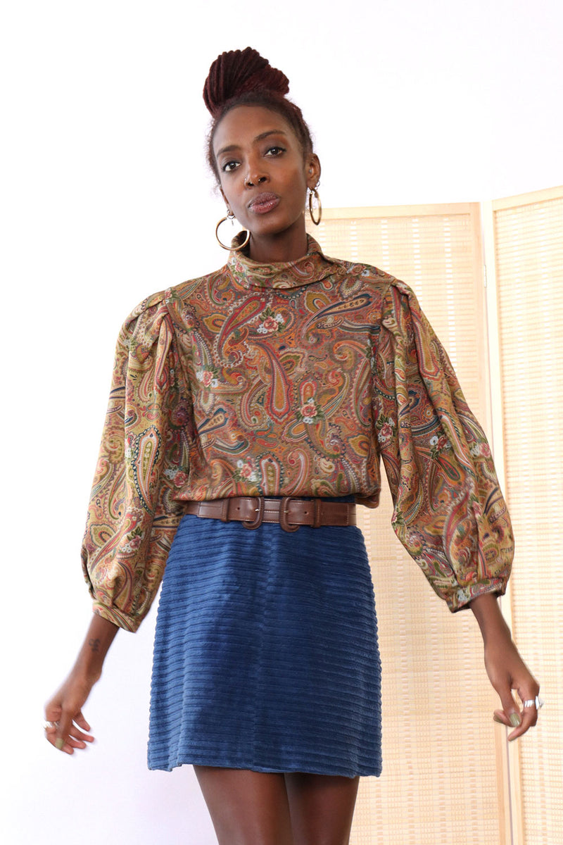 Perry Ellis Paisley Challis Blouse S/M