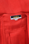 Tomato Red Linen Pocket Dress/Duster XS-M