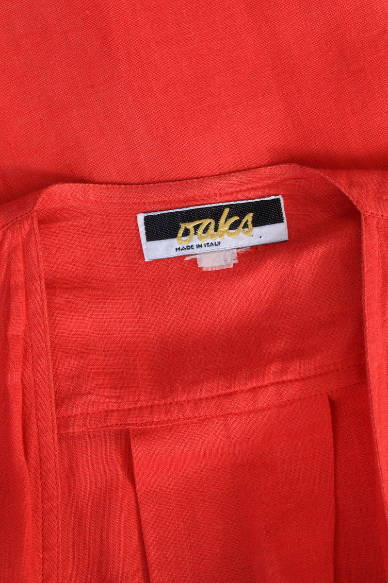 Tomato Red Linen Pocket Dress/Duster XS-M