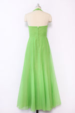 Leaf Green Swiss Halter Maxi S