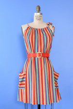Rainbow Stripe Terry Minidress XS-M