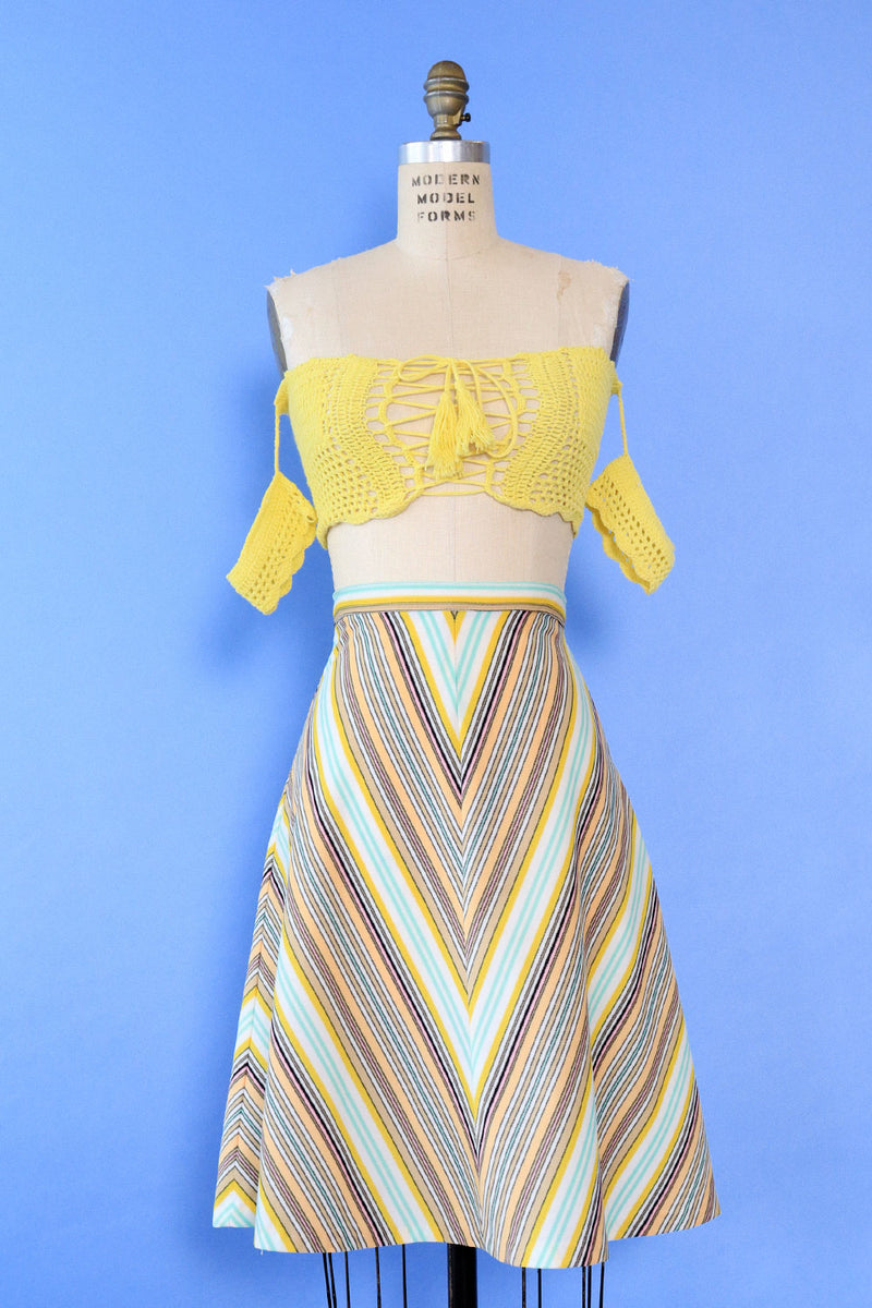 Candy Stripe Chevron Skirt S