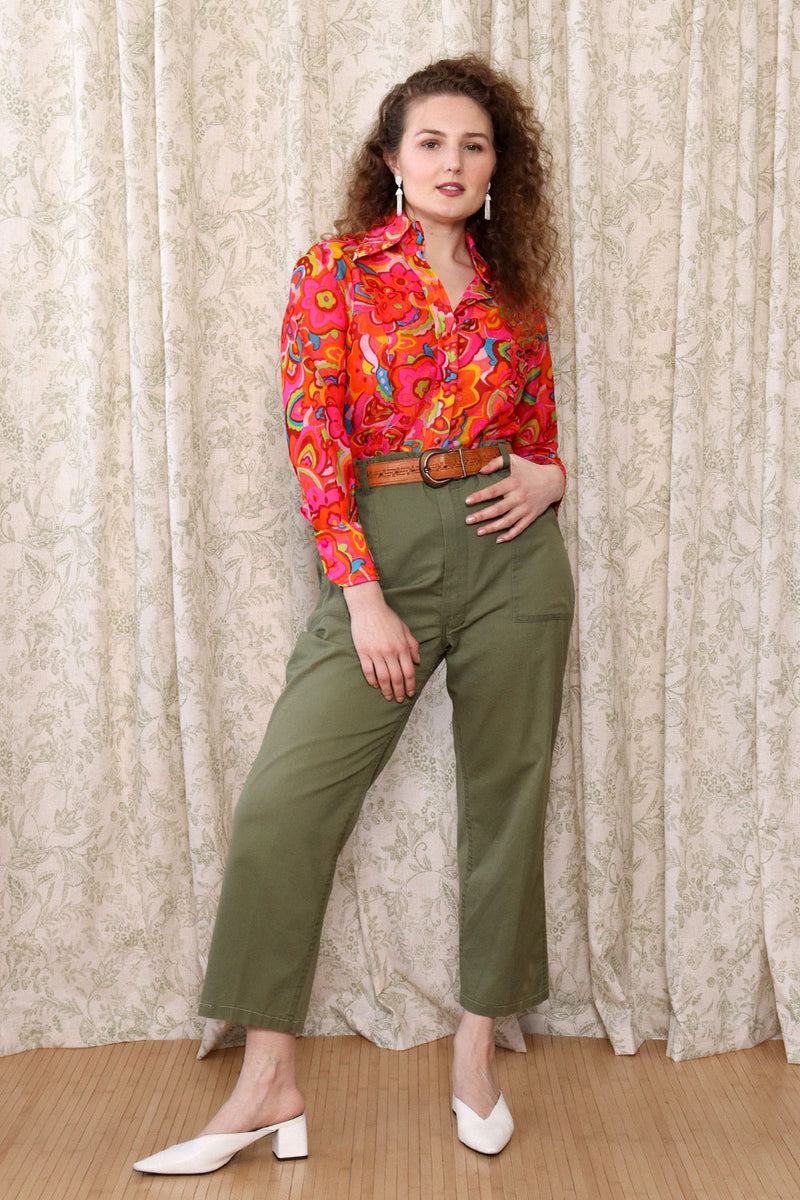 Psychedelic Dagger Collar Shirt L