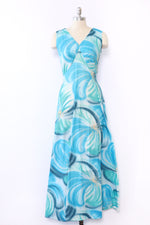 Sky Blue Floral Maxi L
