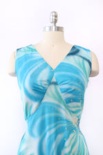 Sky Blue Floral Maxi L