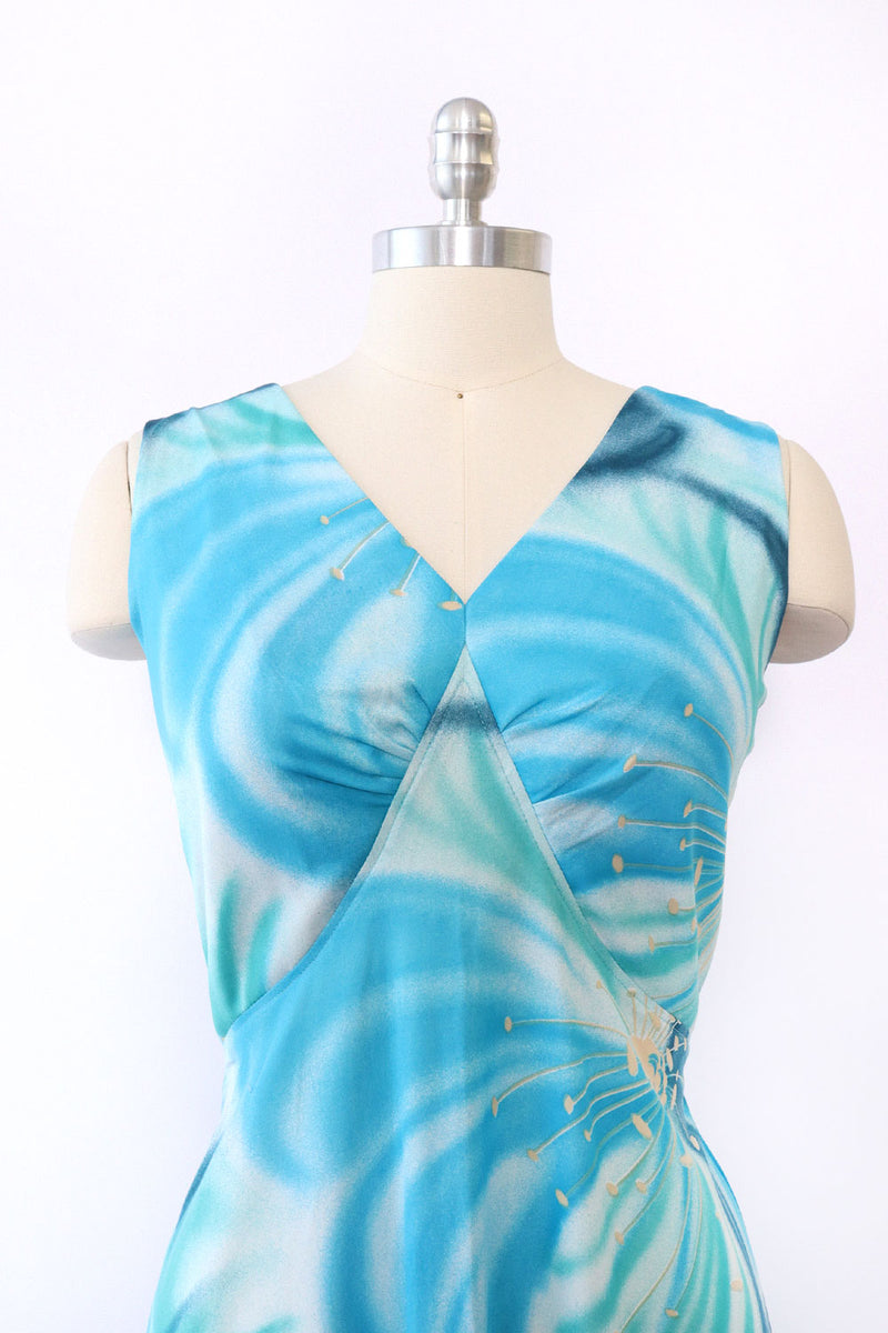 Sky Blue Floral Maxi L