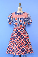 Flowery Striped Pocket Puff Tunic XS