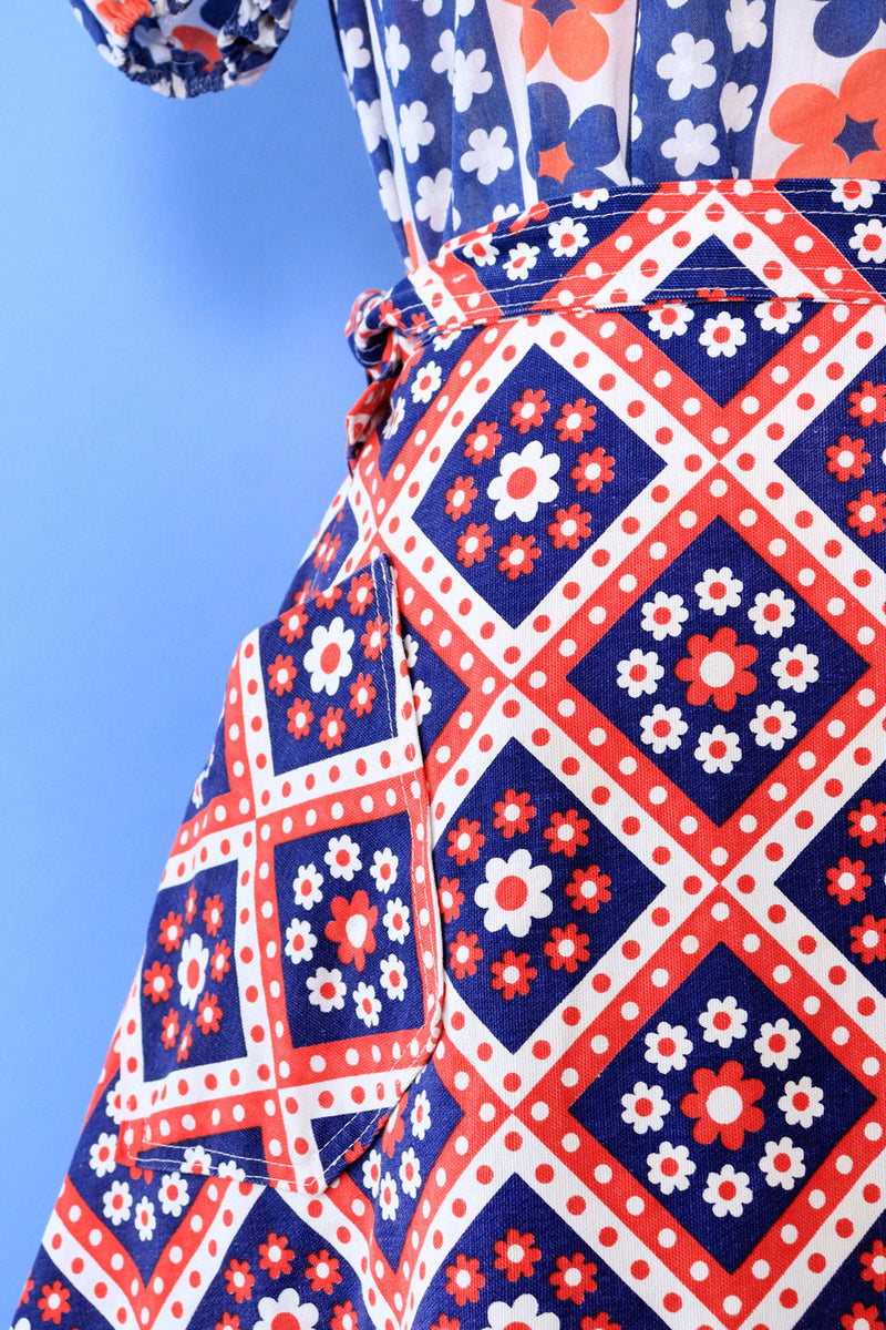 Flower Power Cotton Wrap Skirt M/L