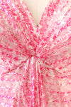 Richilene Pink Silk Drape Dress S