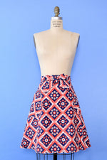 Flower Power Cotton Wrap Skirt M/L