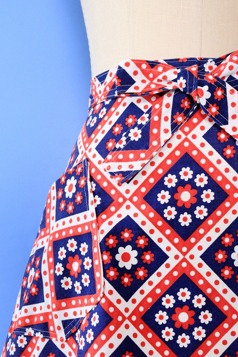 Flower Power Cotton Wrap Skirt M/L