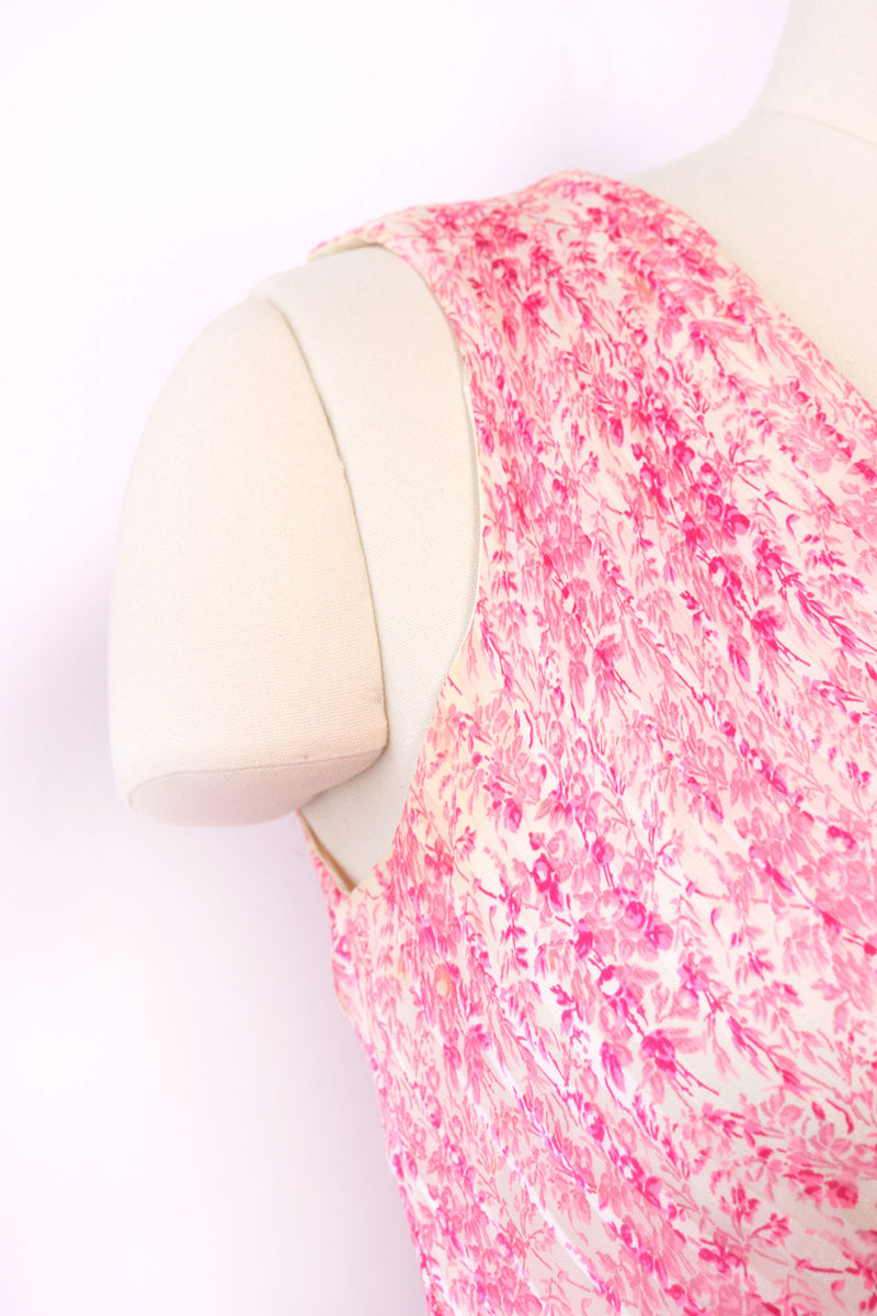 Richilene Pink Silk Drape Dress S