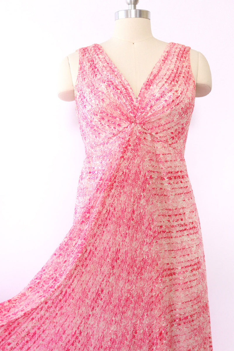Richilene Pink Silk Drape Dress S