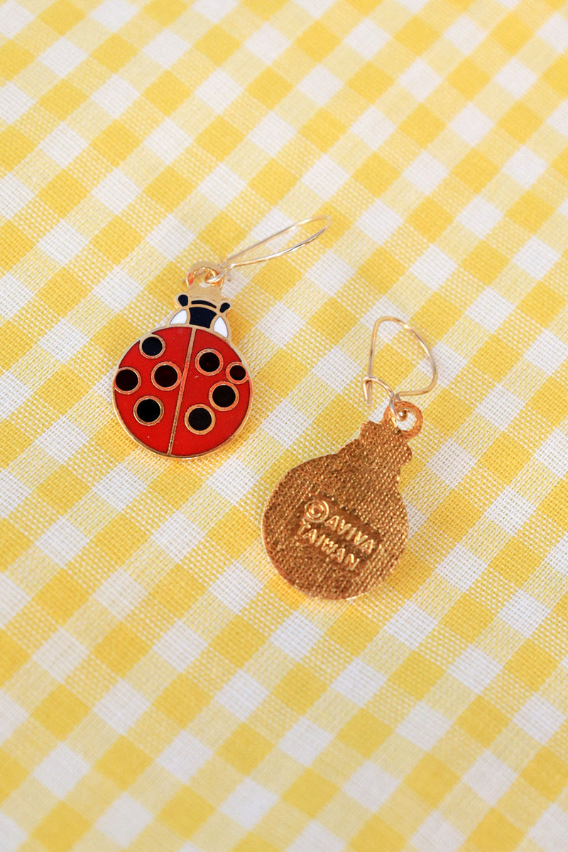 Ladybug Drop Earrings
