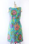 Technicolor Floral Cotton Shift M-M/L