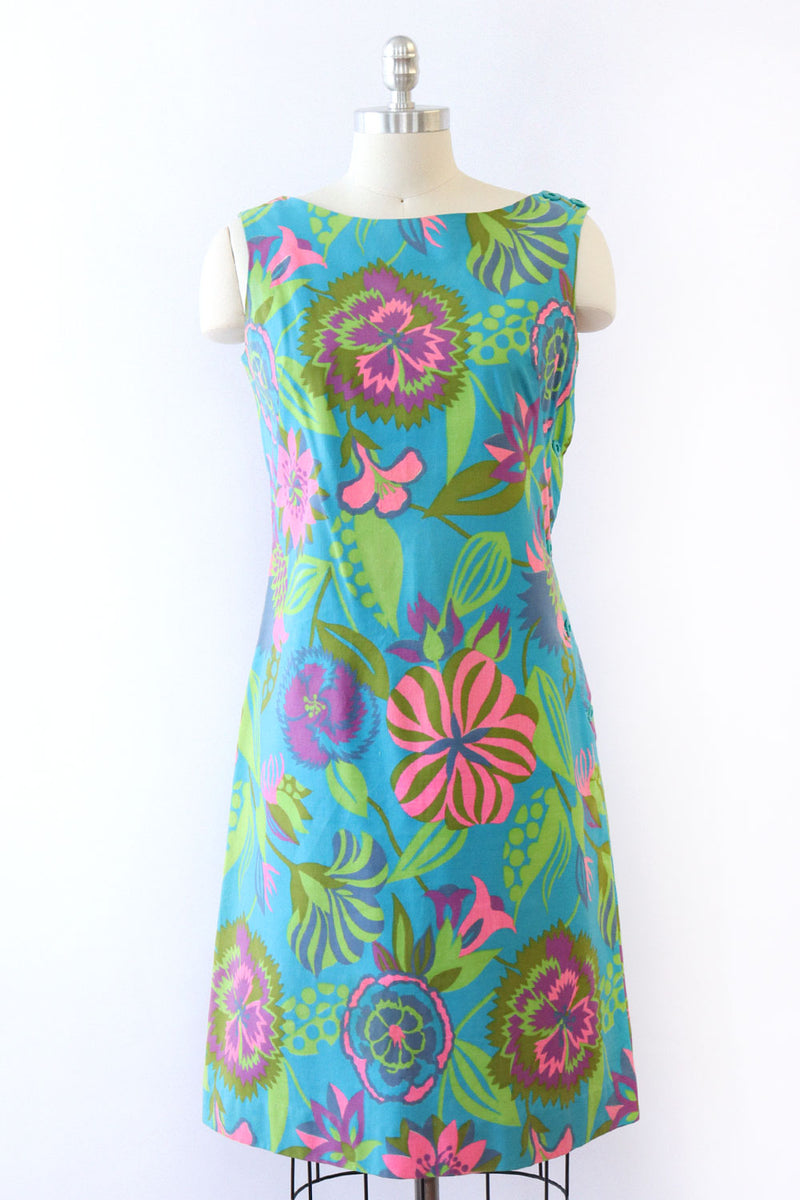 Technicolor Floral Cotton Shift M-M/L