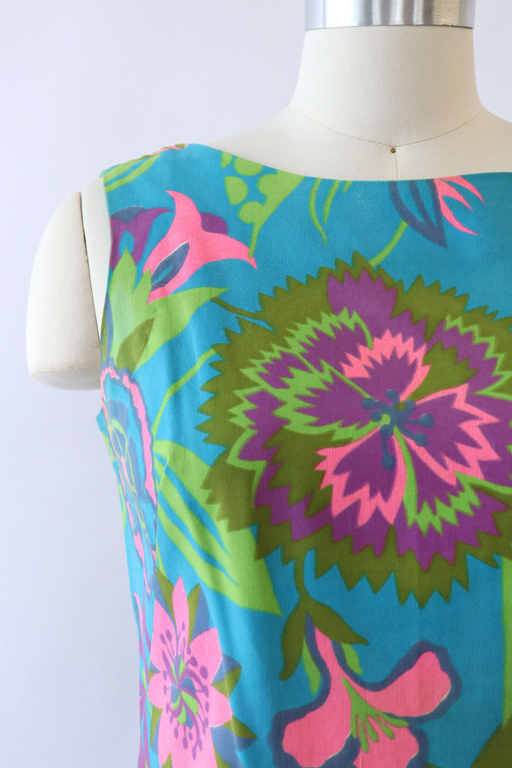 Technicolor Floral Cotton Shift M-M/L