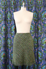 Spring Green Tweed Skirt S