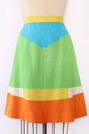 Colorblock A-line Skirt XS