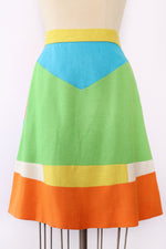 Colorblock A-line Skirt XS