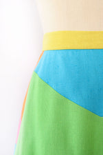 Colorblock A-line Skirt XS