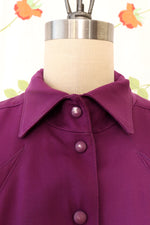 Thierry Mugler Grape Wool Snap Dress XS
