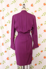 Thierry Mugler Grape Wool Snap Dress XS