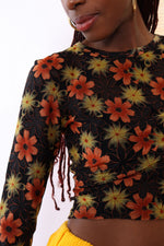 Fall Floral Mesh Top XS/S