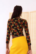 Fall Floral Mesh Top XS/S