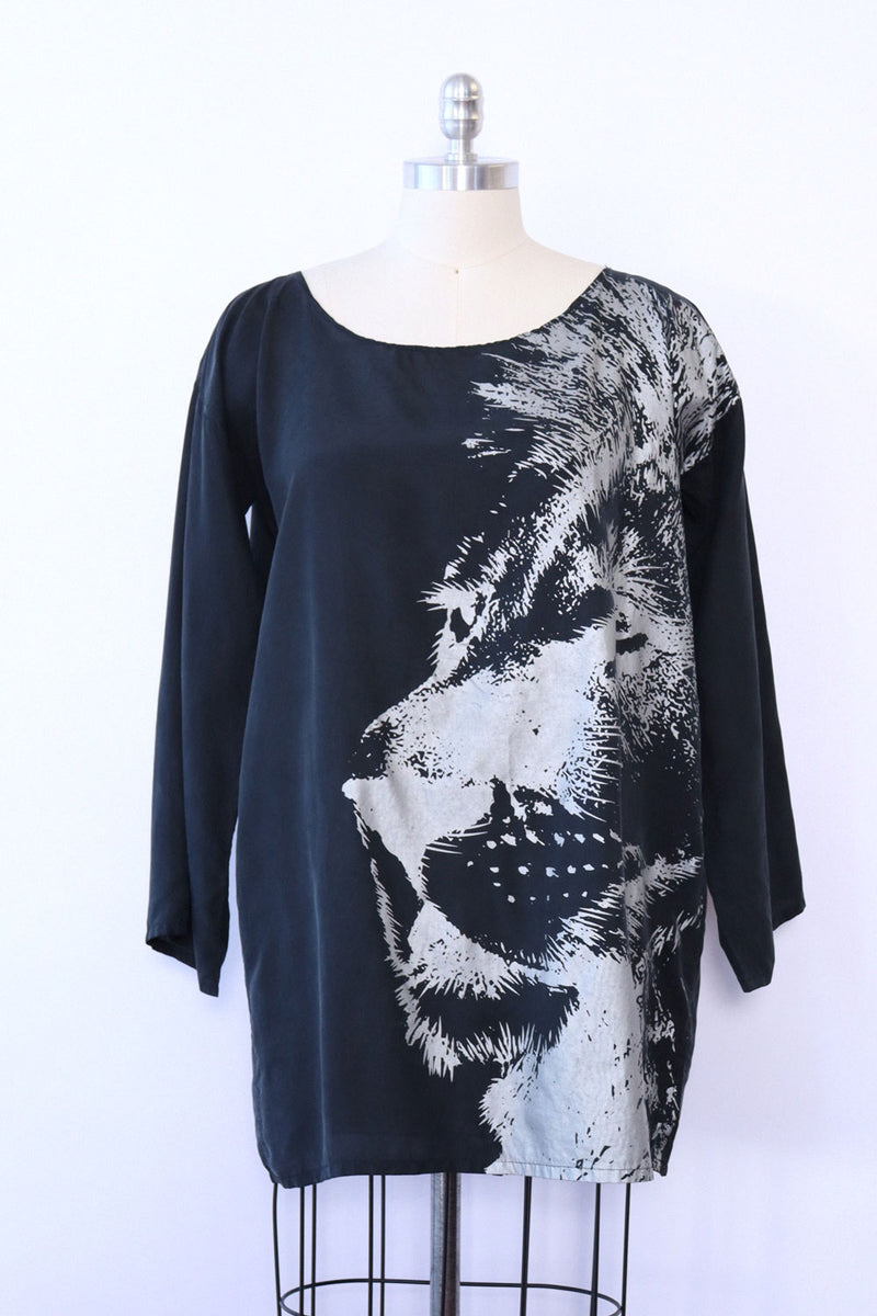 JC de Castelbajac Silk Lion Print Tunic M