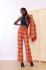Vermilion Plaid Pantsuit S
