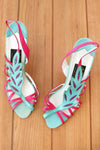 Adige Cutout Leather Feather Heels 7.5