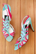 Adige Cutout Leather Feather Heels 7.5