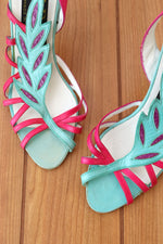 Adige Cutout Leather Feather Heels 7.5