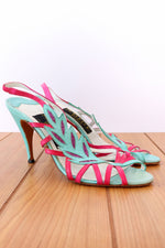 Adige Cutout Leather Feather Heels 7.5