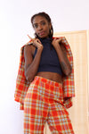 Vermilion Plaid Pantsuit S