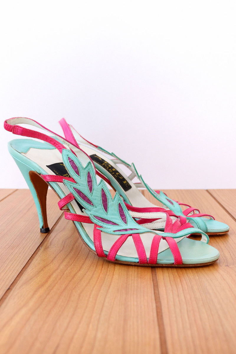 Adige Cutout Leather Feather Heels 7.5