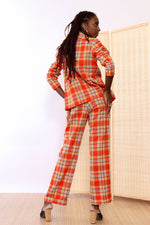 Vermilion Plaid Pantsuit S