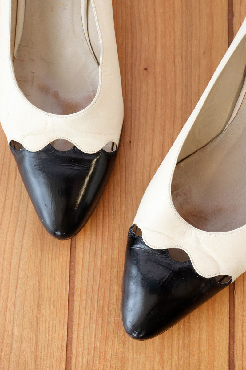 Chanel Cap Toe Slingbacks 7-7.5