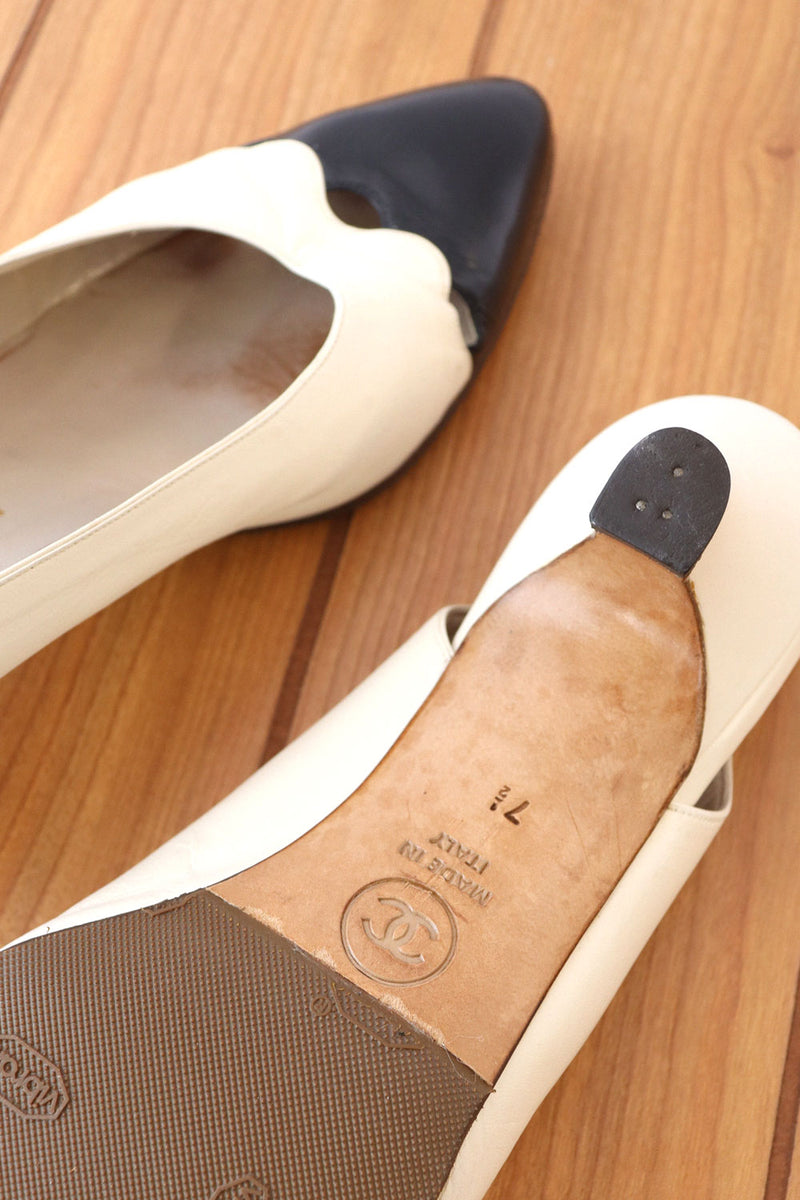 Chanel Cap Toe Slingbacks 7-7.5