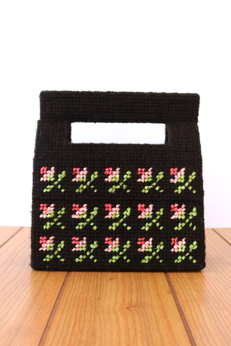 Needlepoint Rosette Handbag
