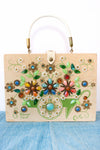 Enid Collins Flower Cart Bejeweled Handbag