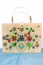 Enid Collins Flower Cart Bejeweled Handbag