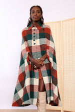 Sweeping Autumnal Plaid Cape XS/S