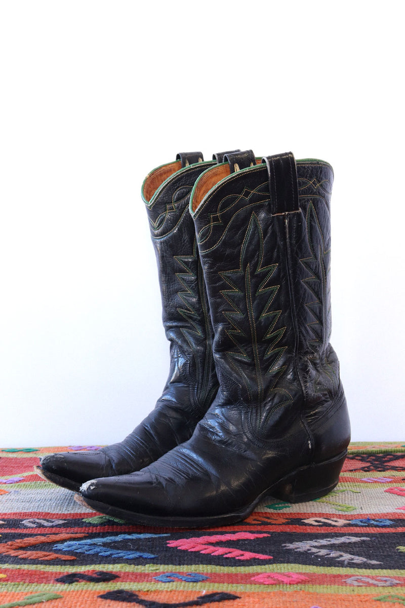 Nocona Green Trim Cowboy Boots 9.5-10