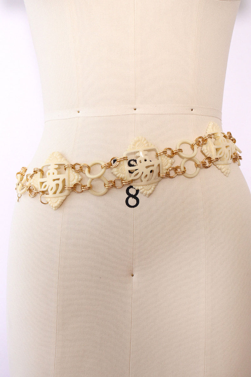 Celluloid Medallion Chain Belt
