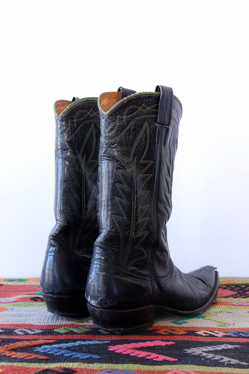 Nocona Green Trim Cowboy Boots 9.5-10