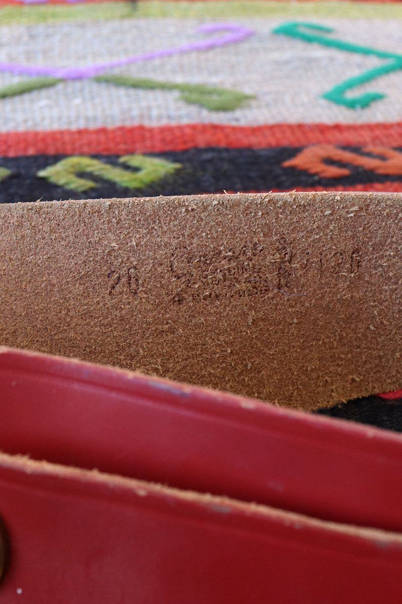 1950s Cherry Red Leather Waist Belt
